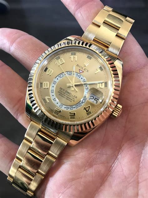 rolex sky dweller yellow gold price|rolex sky dweller factory diamond.